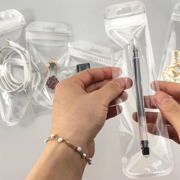 100 Pcs 2.16x5.9 inch usable 1.77x4.7 inch Self Sealing Bag with Hang Hole Resea - Picture 6 of 6